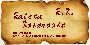 Raleta Košarović vizit kartica